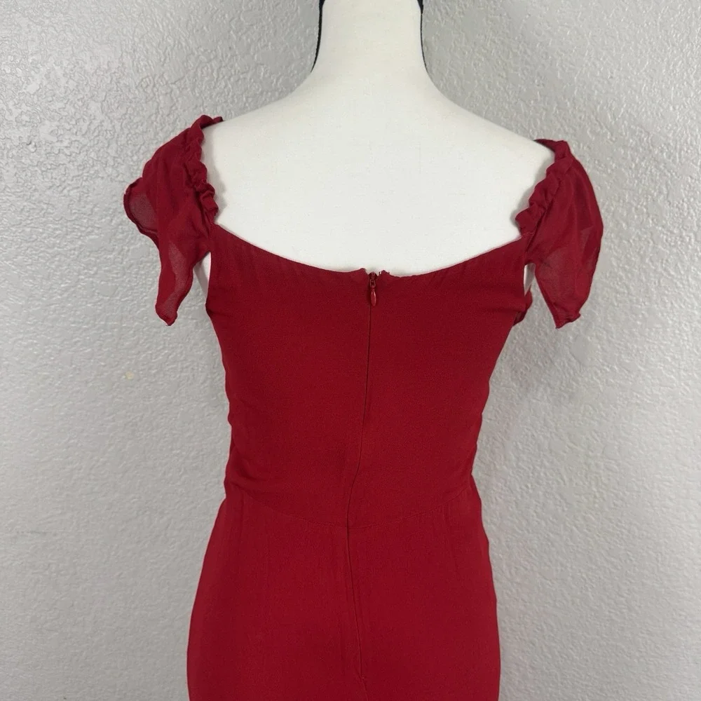 Reformations Dress Red Women 10 Butterfly Cherry Milkmaid Babydoll Maxi Romantic
